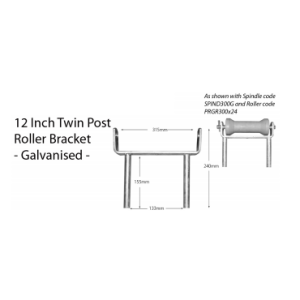 Boat Roller Bracket - Post - 12"