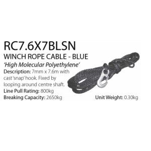 Trailer Winch - Winch Rope Cable (800kg)