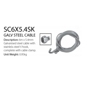 Trailer Winch - Winch Steel Cable (6m x 5.4mm)