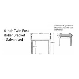 Boat Roller Bracket - Post - 6"