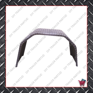 Trailer Mud Guard - Single Axle - Checkerplate (Suits 15" to 16")