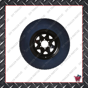 15" Landcruiser 6 Stud Trailer Rim & Tyre 235R15A/T - Black