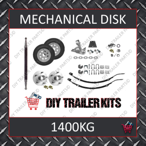 Single Axle Running Gear Kit - Disc Brake 1400kg (Parts Only)
