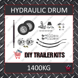 Single Axle Running Gear Kit - Hydraulic Brake 1400kg (Parts Only)