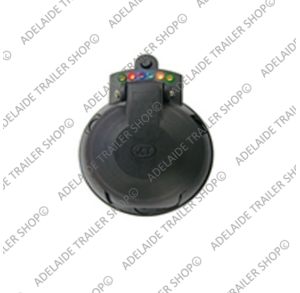 Large Round Trailer Socket 7 Pin - LED