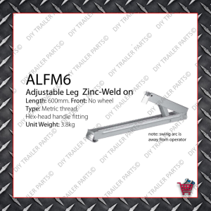 Adjustable Leg 500mm - Metric Thread - Front