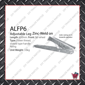Adjustable Leg 500mm - Metric Thread - Front