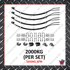 Tandem Slipper Spring Set- 45mm Wide - 6mm - 765mm (5 Leaf)