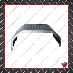 Trailer Mud Guard - Single Axle - Checkerplate (Suits 13" to 14")