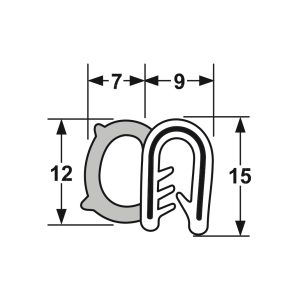 Trailer Door Seal - Side Bulb Sponge (per metre)